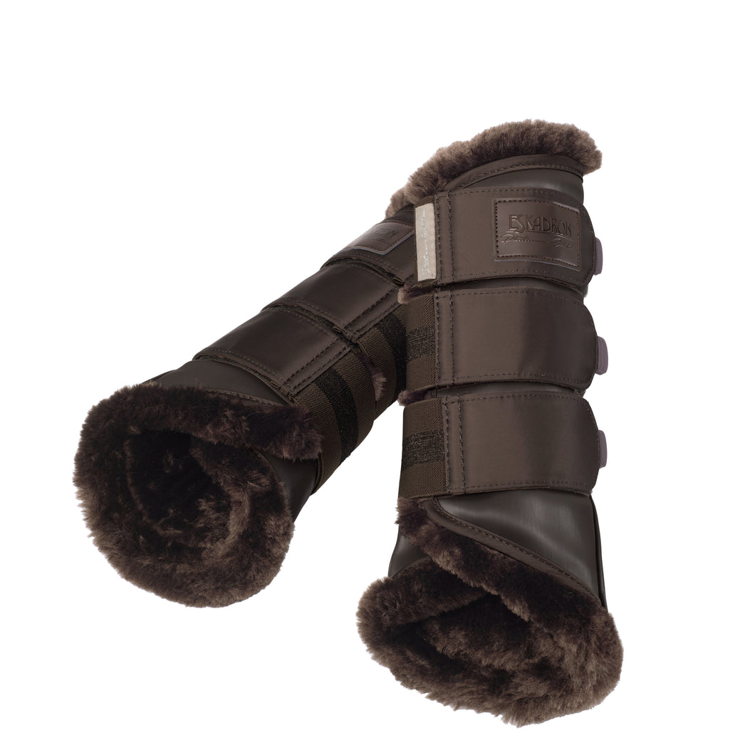 Platinum Collection 2020 Havana Brown Faux Fur Tendon Boots